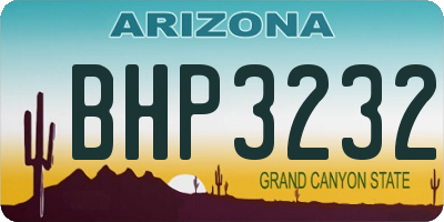 AZ license plate BHP3232