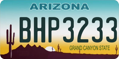 AZ license plate BHP3233