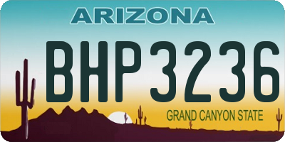 AZ license plate BHP3236