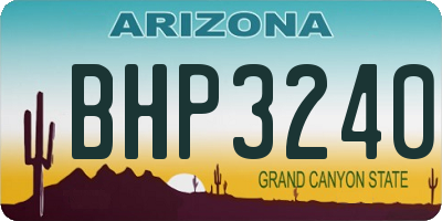 AZ license plate BHP3240