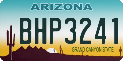 AZ license plate BHP3241