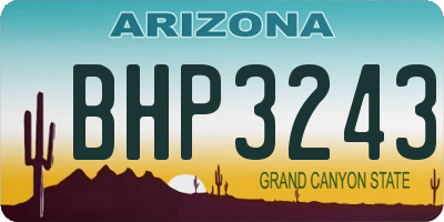AZ license plate BHP3243