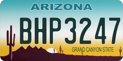 AZ license plate BHP3247