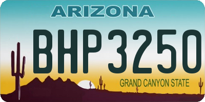 AZ license plate BHP3250