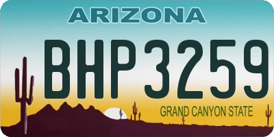 AZ license plate BHP3259