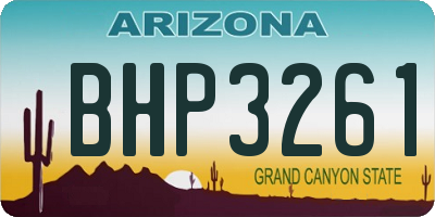 AZ license plate BHP3261