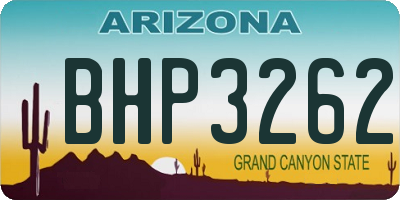 AZ license plate BHP3262