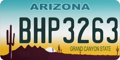 AZ license plate BHP3263