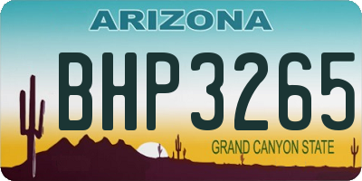 AZ license plate BHP3265