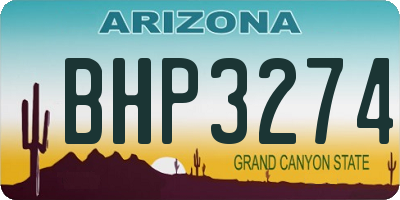 AZ license plate BHP3274