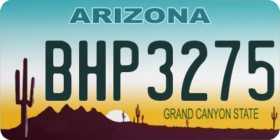 AZ license plate BHP3275