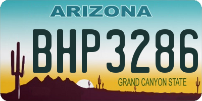 AZ license plate BHP3286