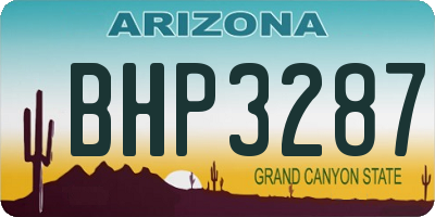 AZ license plate BHP3287