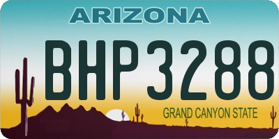 AZ license plate BHP3288