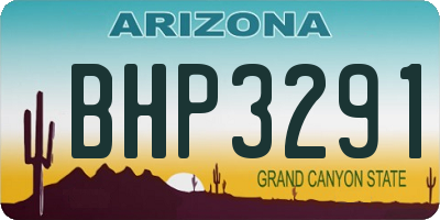 AZ license plate BHP3291