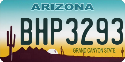 AZ license plate BHP3293