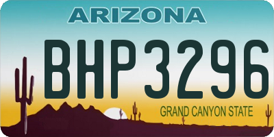 AZ license plate BHP3296