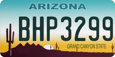 AZ license plate BHP3299