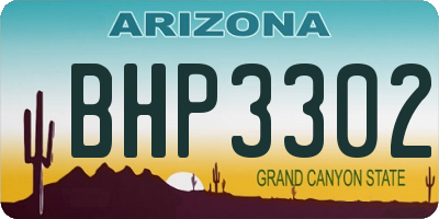 AZ license plate BHP3302