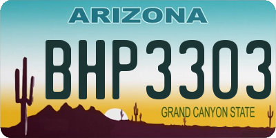AZ license plate BHP3303