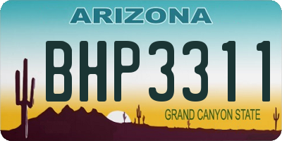 AZ license plate BHP3311