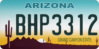 AZ license plate BHP3312