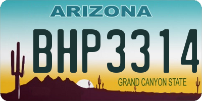 AZ license plate BHP3314