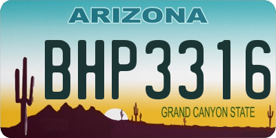 AZ license plate BHP3316