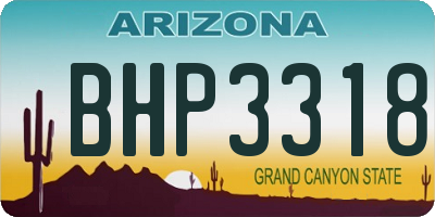 AZ license plate BHP3318