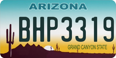 AZ license plate BHP3319