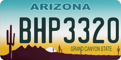 AZ license plate BHP3320