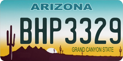 AZ license plate BHP3329