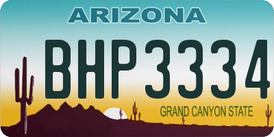 AZ license plate BHP3334