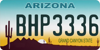 AZ license plate BHP3336