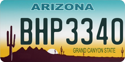 AZ license plate BHP3340