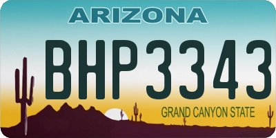 AZ license plate BHP3343