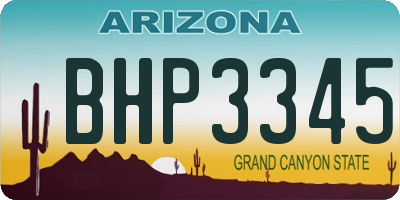 AZ license plate BHP3345