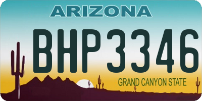 AZ license plate BHP3346