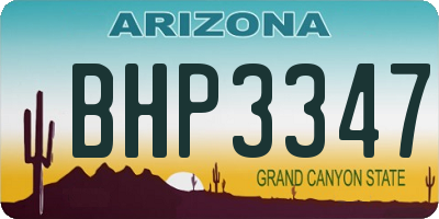 AZ license plate BHP3347