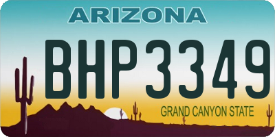 AZ license plate BHP3349