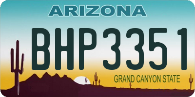 AZ license plate BHP3351