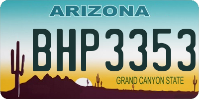 AZ license plate BHP3353
