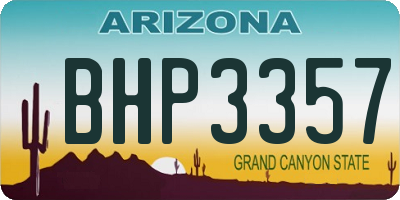 AZ license plate BHP3357