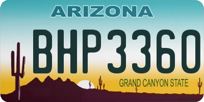 AZ license plate BHP3360