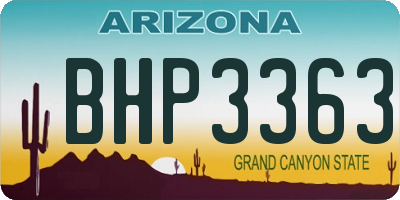 AZ license plate BHP3363