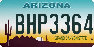 AZ license plate BHP3364