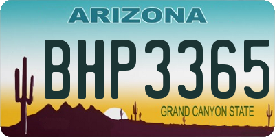 AZ license plate BHP3365