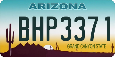 AZ license plate BHP3371