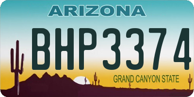 AZ license plate BHP3374