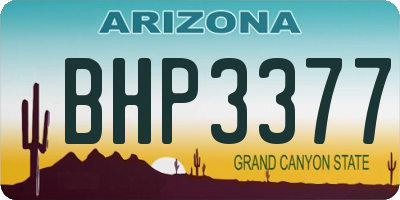 AZ license plate BHP3377
